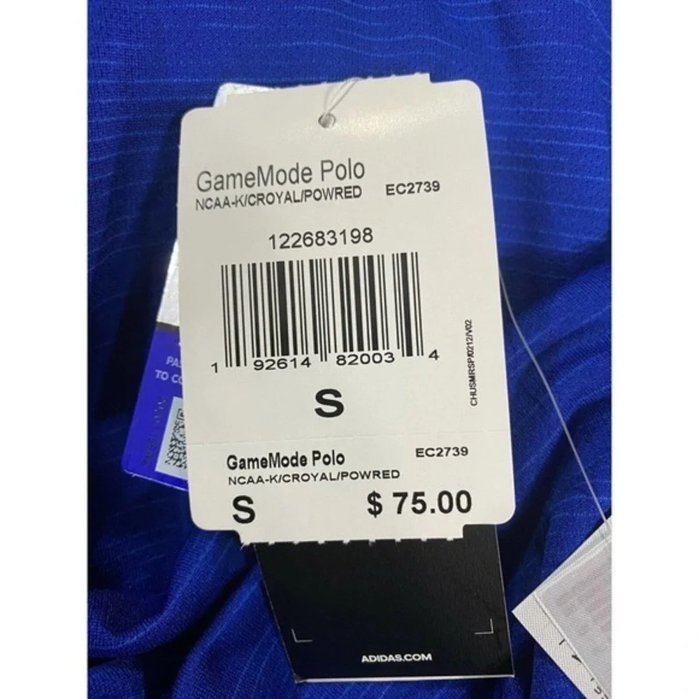 Adidas Kansas Jayhawks Polo Golf‎ Shirt Golf Polo Climalite Royal S NCAA Small
